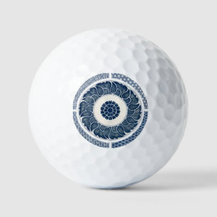 Antique Chinese Blue White Porcelain Pattern Golf Balls
