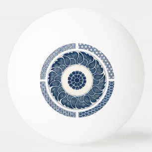 Antique Chinese Blue White Porcelain Pattern Ping Pong Ball