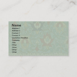 Antique Chinese Circle Blue Green Business Card