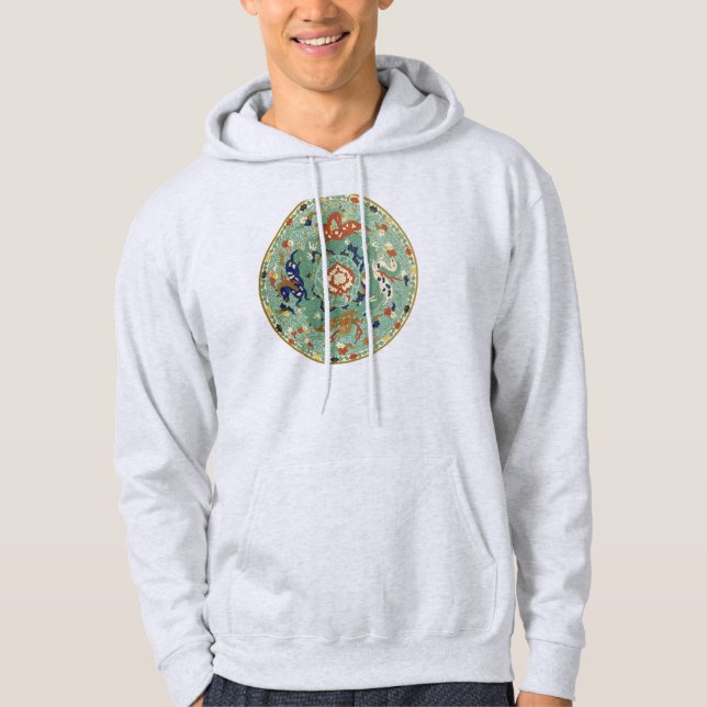 Antique Chinese Circle Blue Green Hoodie (Front)
