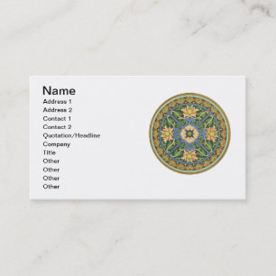 Antique Chinese Cloisonne Pattern: Jade Green Business Card