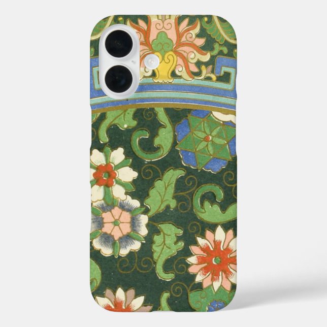 Antique Chinese Cloisonne Pattern: Jade Green Case-Mate iPhone Case (Back)