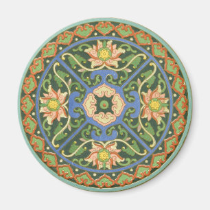 Antique Chinese Cloisonne Pattern: Jade Green Magnet