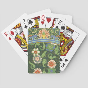 Antique Chinese Cloisonne Pattern: Jade Green Playing Cards