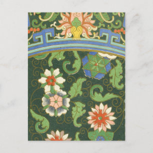 Antique Chinese Cloisonne Pattern: Jade Green Postcard
