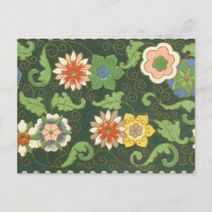 Antique Chinese Cloisonne Pattern: Jade Green Postcard