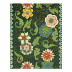 Antique Chinese Cloisonne Pattern: Jade Green Poster
