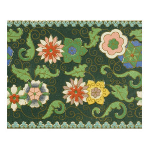 Antique Chinese Cloisonne Pattern: Jade Green Poster