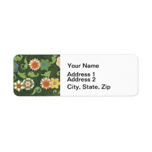 Antique Chinese Cloisonne Pattern: Jade Green Return Address Label