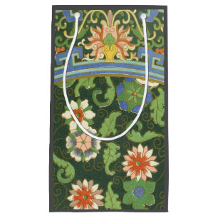 Antique Chinese Cloisonne Pattern: Jade Green Small Gift Bag