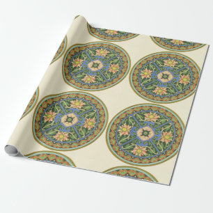 Antique Chinese Cloisonne Pattern: Jade Green Wrapping Paper