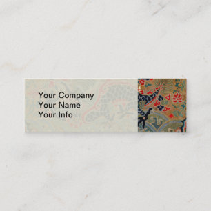 Antique Chinese Dragon Silk Embroidery Pattern Mini Business Card