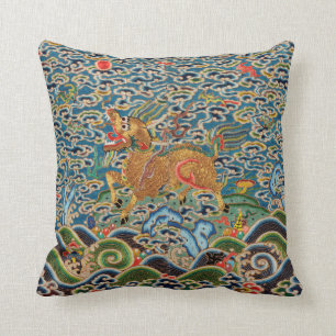 Antique Chinese print Quing Cushion