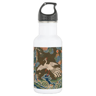 Antique Chinese White Bird Silk Embroidery Print 532 Ml Water Bottle