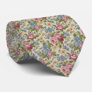Antique Chintz Floral Pattern Tie