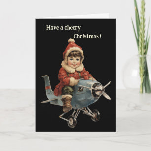Antique Christmas Child Folded Greeting Card