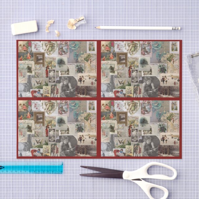 Antique Christmas Ephemera Collage Decoupage Tissue Paper (Craft)