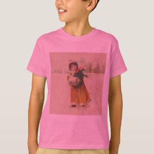 Antique Christmas Girl Winter Child T-Shirt