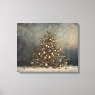 Antique Christmas Tree Wall Art - Moody print.