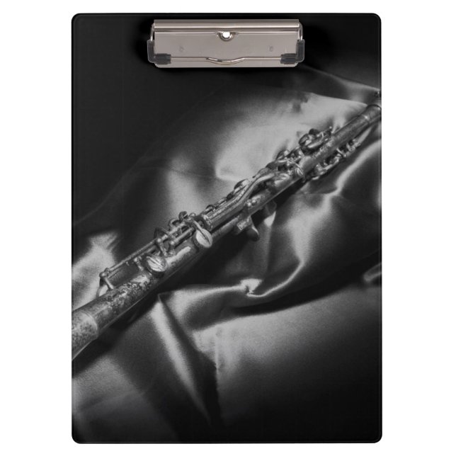 Antique clarinet still life, B&W Clipboard (Front)