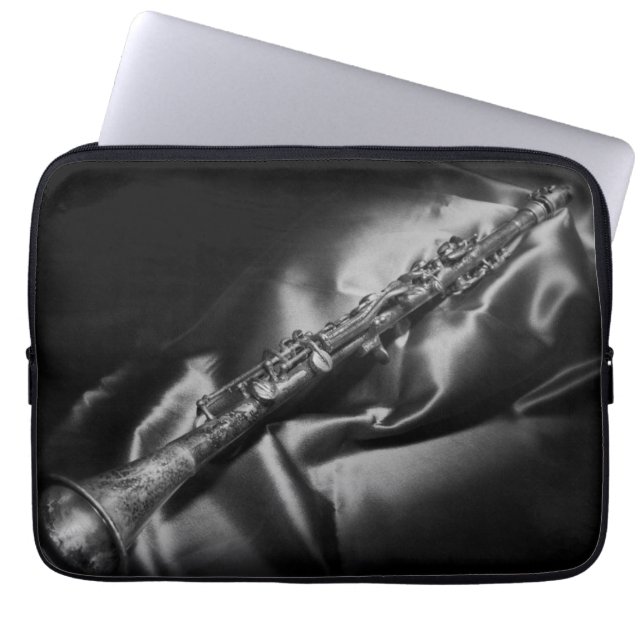 Antique clarinet still life, B&W Laptop Sleeve (Front)
