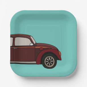 Antique Classic Car Birthday Paper Plate