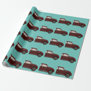 Antique Classic Car Birthday Wrapping Paper