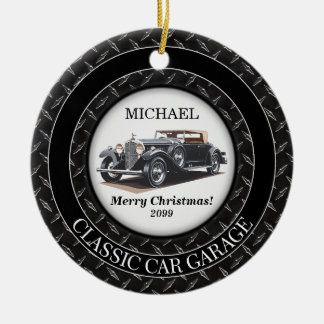 Antique Classic Car Garage Ceramic Ornament
