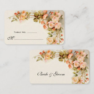 Antique Climbing Roses, Wedding Table Number Place Card