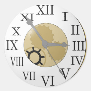 Antique Clock Classic Round Sticker
