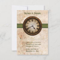 Antique Clock Response Card, Green