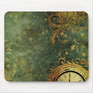 Antique Clockwork Emerald Green Steampunk Mouse Pad