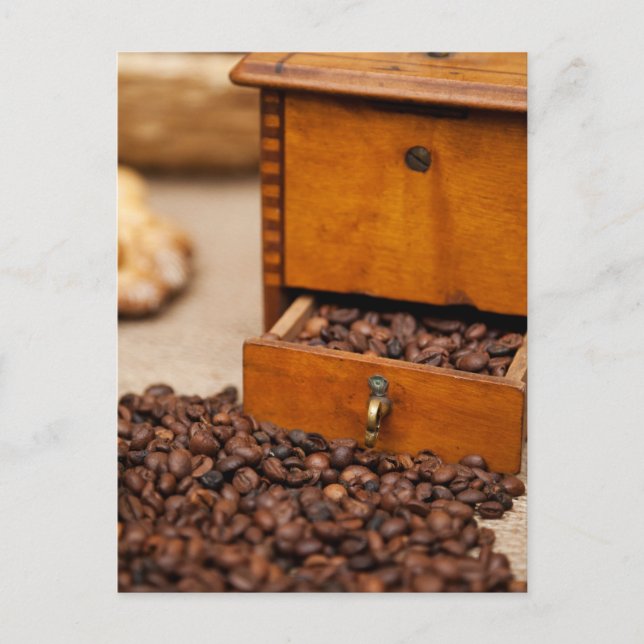 Antique Coffee Bin/Grinder Postcard (Front)