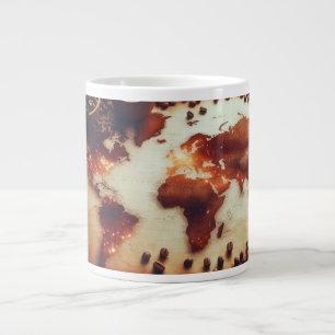 Antique Coffee World Map Mug