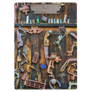 Antique collection on wall clipboard
