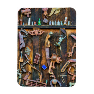 Antique collection on wall magnet