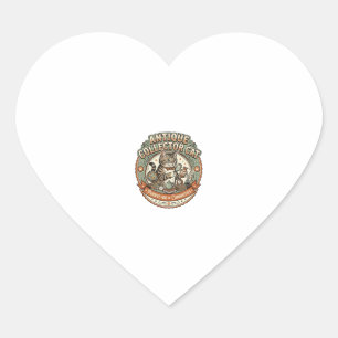 Antique Collector Cat Antique Collector Cat Vintag Heart Sticker