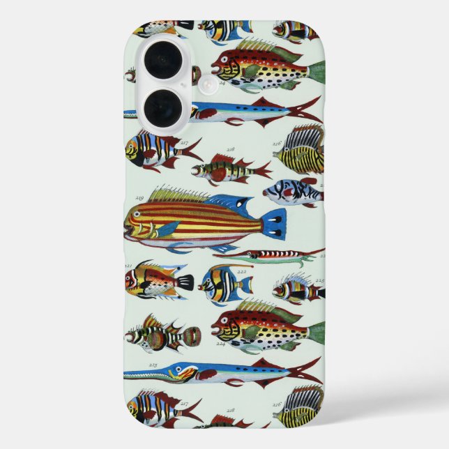 Antique Colourful Exotic Fish Natural History Prin Case-Mate iPhone Case (Back)