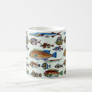 Antique Colourful Exotic Fish Natural History Prin Coffee Mug