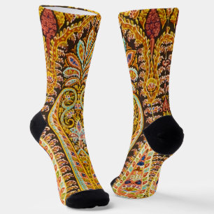Antique Colourful Floral Pattern Socks