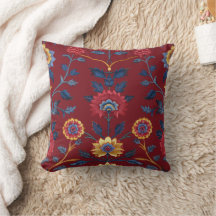 Antique Colourful Indian Floral Motif Pattern