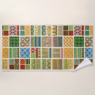 Antique Colourful Patchwork Beach Towel