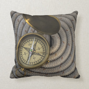 Antique Compass On Sailboat Deck Cushion