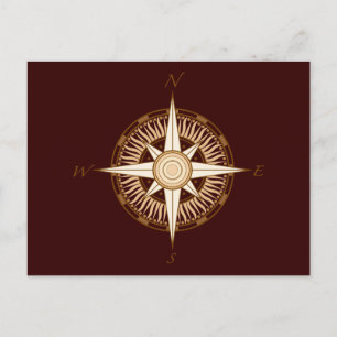 Antique Compass Post Card