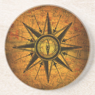Antique Compass Rose Coaster