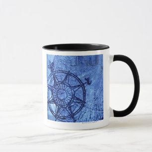 Antique compass rose mug