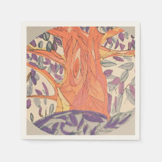 Antique Contrast Colour Tree Napkin