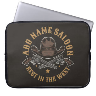 Antique Cowboy Guns ADD NAME Old Wild West Saloon  Laptop Sleeve