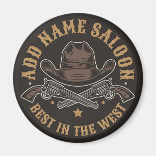 Antique Cowboy Guns ADD NAME Old Wild West Saloon  Magnet