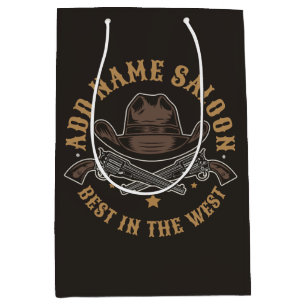 Antique Cowboy Guns ADD NAME Old Wild West Saloon Medium Gift Bag